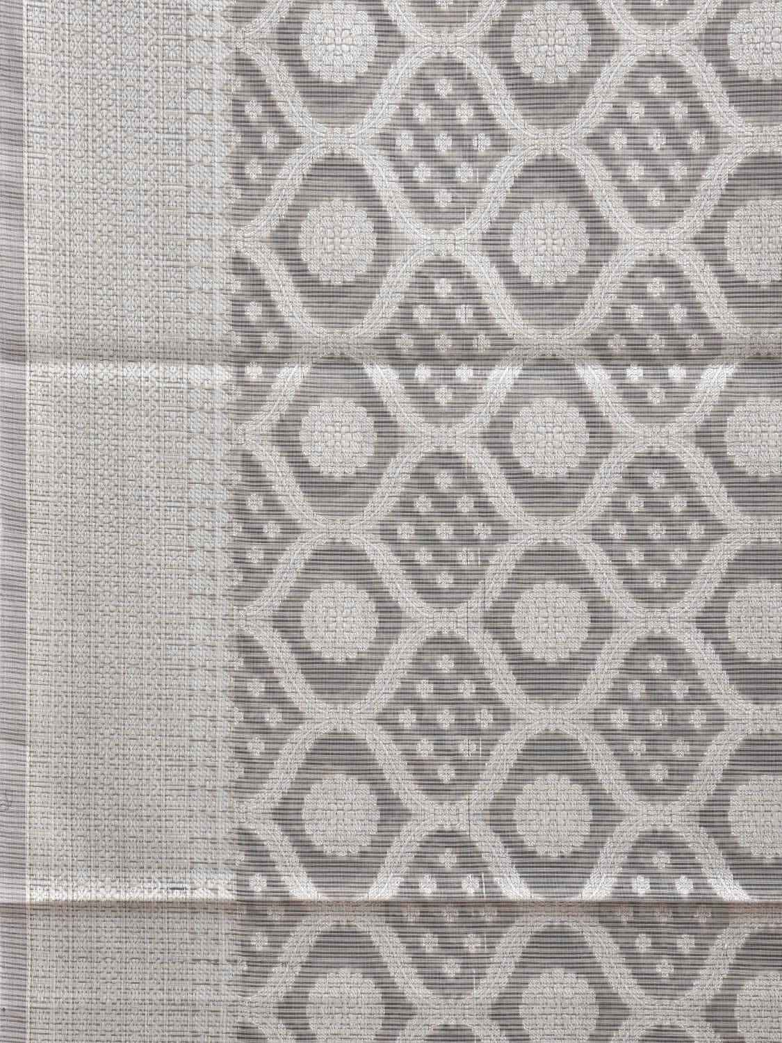 Grey Dhakai Jamdani Cotton Viscose Saree with All Over Grill Design dj0069