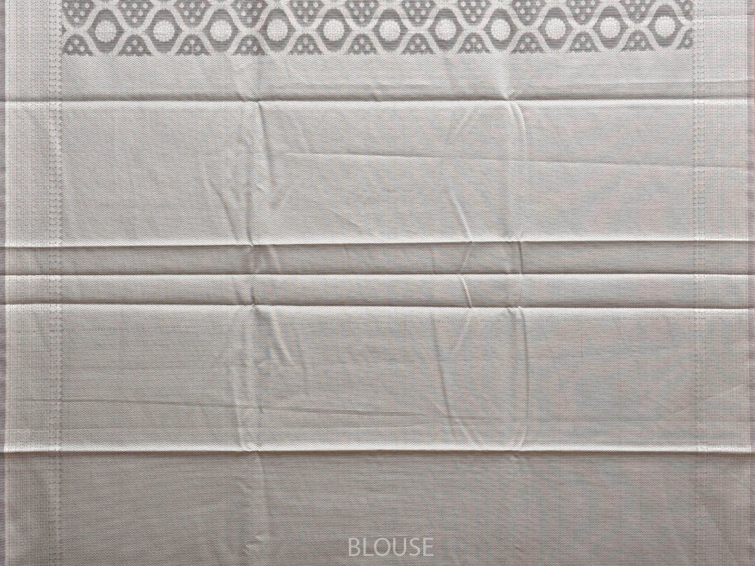 Grey Dhakai Jamdani Cotton Viscose Saree with All Over Grill Design dj0069