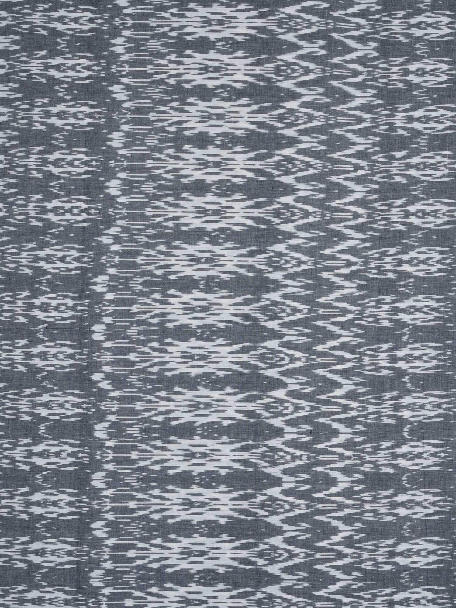 Grey Ikat Cotton Handloom Fabric With Abstract Design F0091