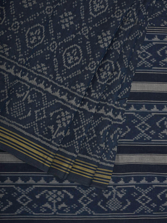 Grey Ikat Cotton Handloom Saree with All Over Design i0725