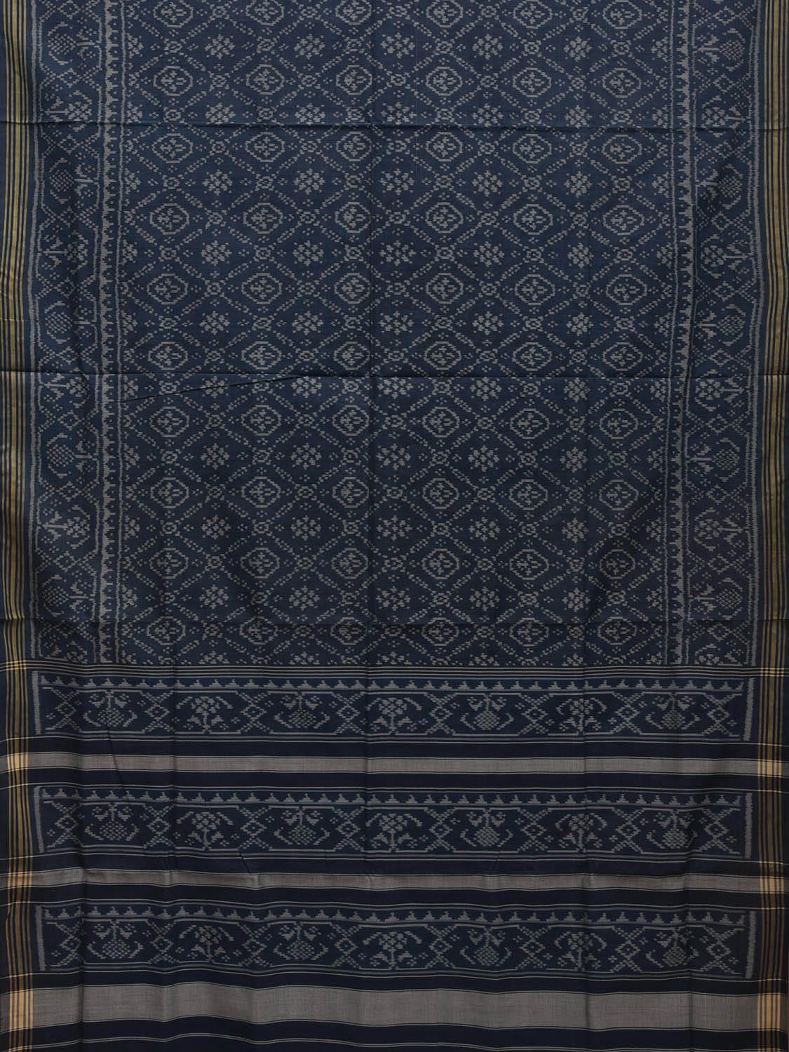 Grey Ikat Cotton Handloom Saree with All Over Design i0725