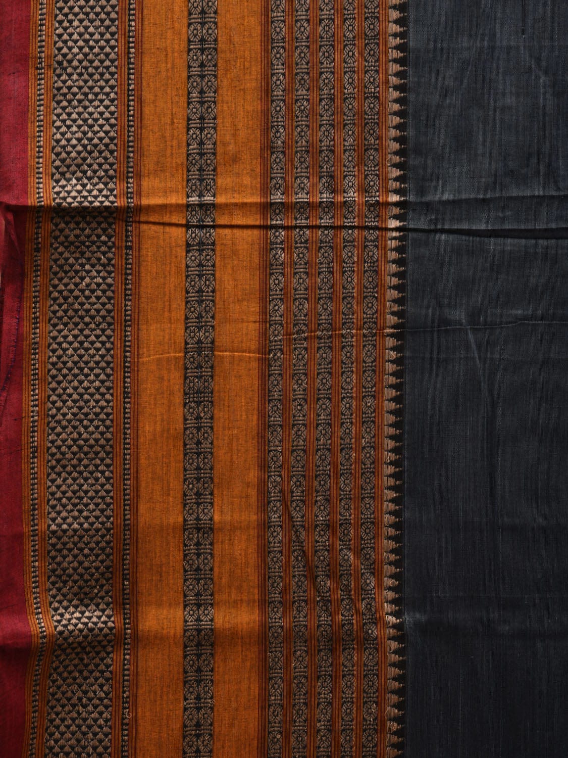 Grey Kanchi Cotton Plain Saree wtih One Side Border Design o0322