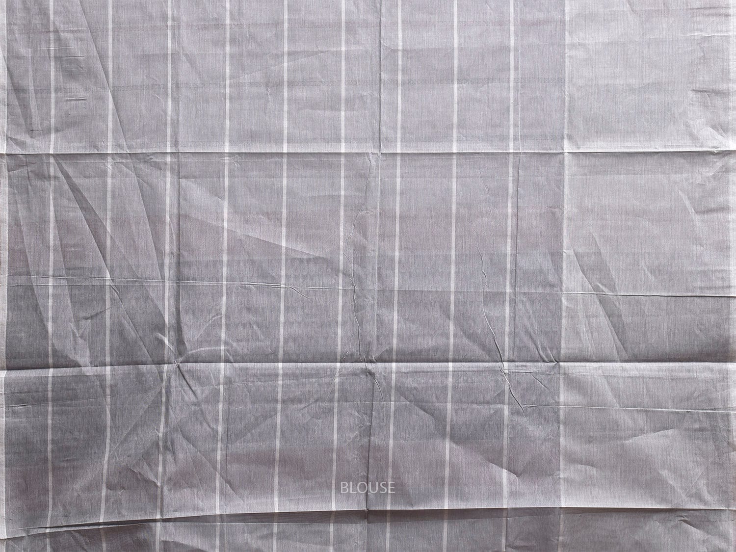 Grey Kanchipuram Cotton Saree with Big Checks and Mango Border Design k0839