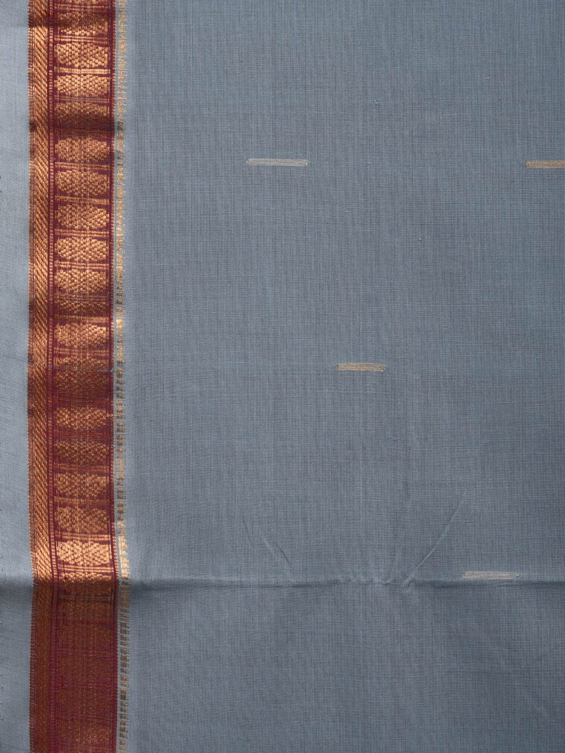 Grey Khadi Cotton Handloom Saree with Doby Border Design kh0571