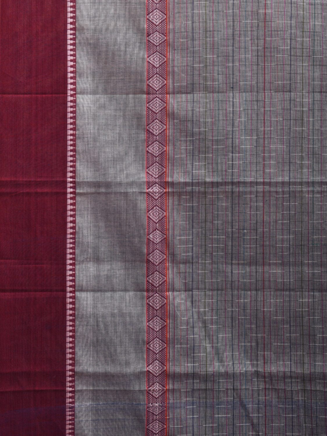 Grey Narayanpet Cotton Handloom Saree with Big Border Design No Blouse np0908