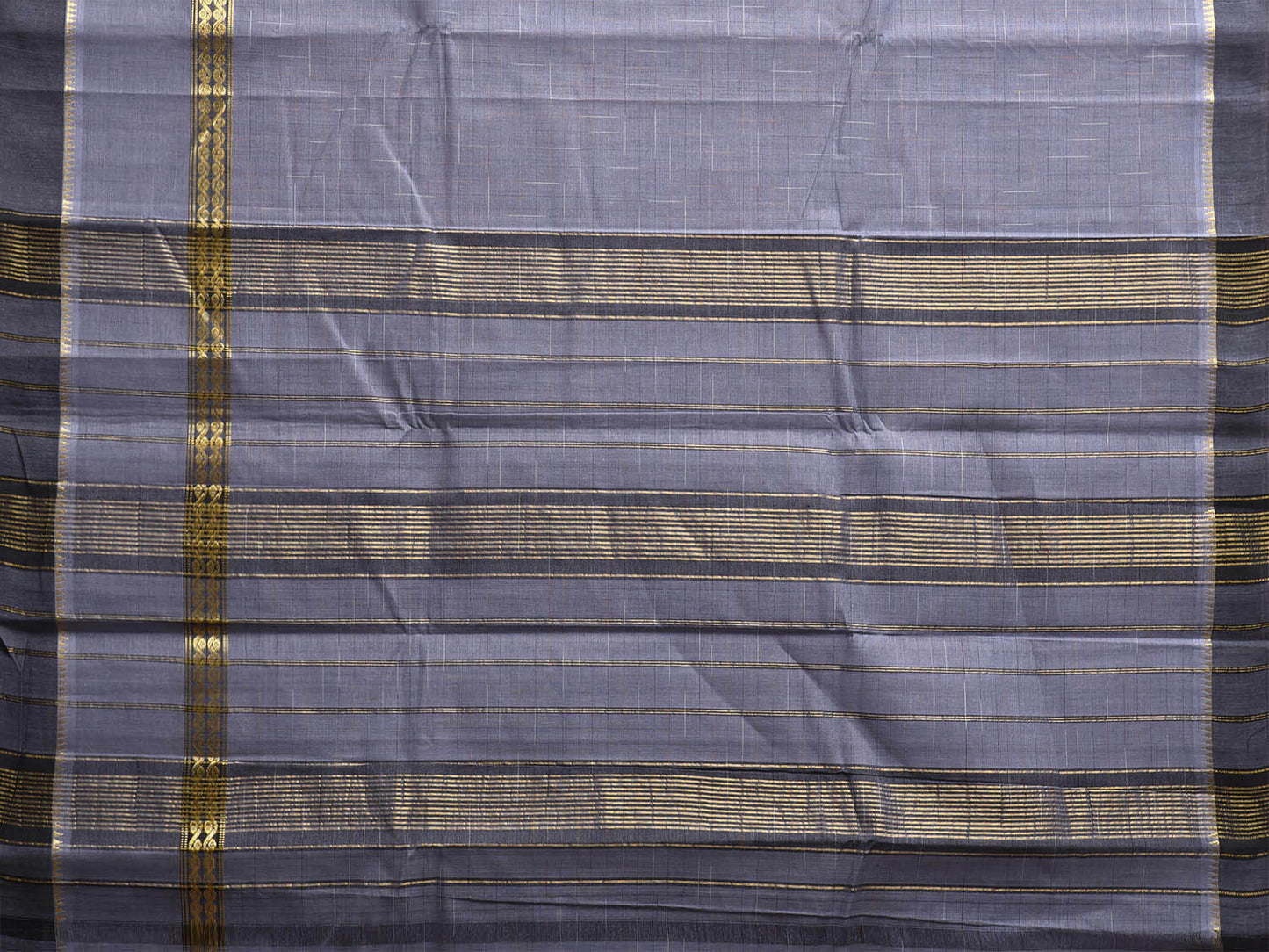 Grey Narayanpet Cotton Handloom Saree with Big Border Design No Blouse np1148