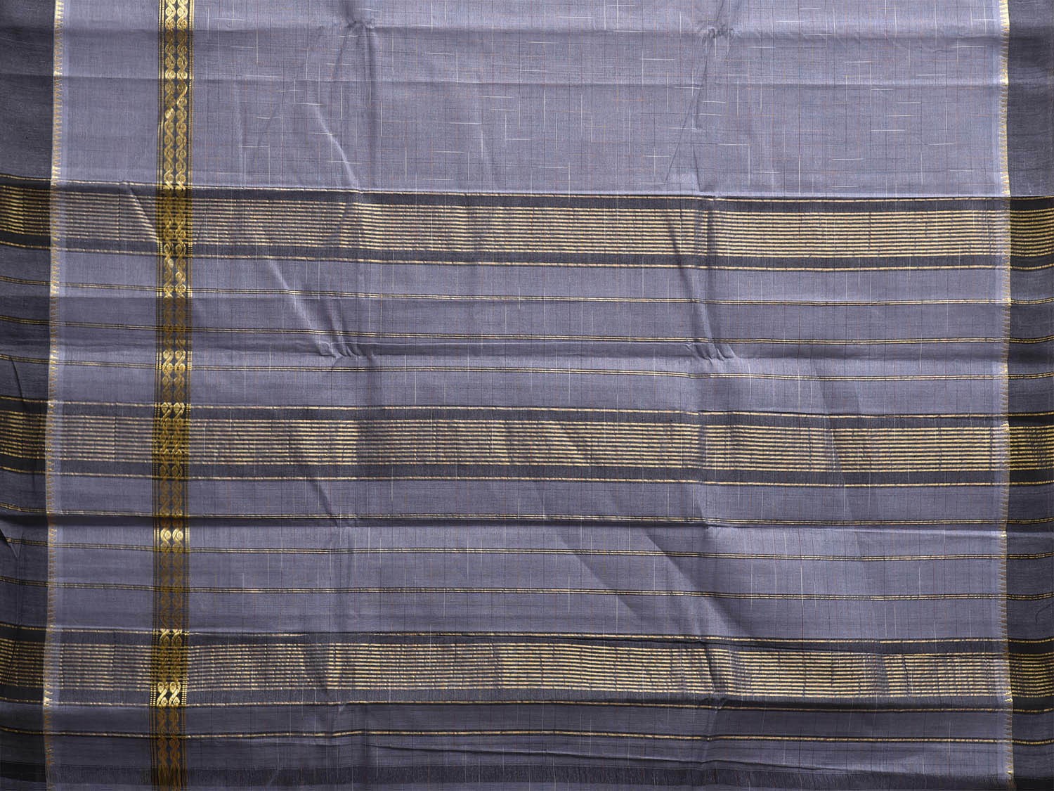 Grey Narayanpet Cotton Handloom Saree with Big Border Design No Blouse np1148