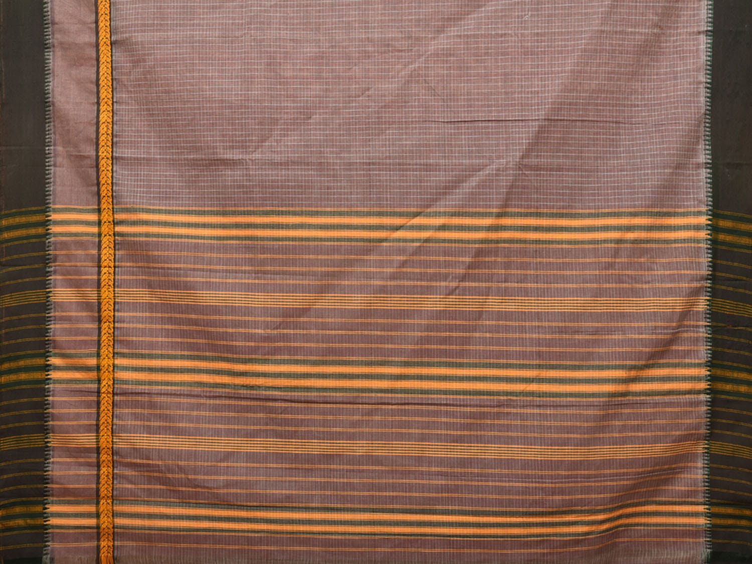 Grey Narayanpet Cotton Handloom Saree with Check Design No Blouse np0708