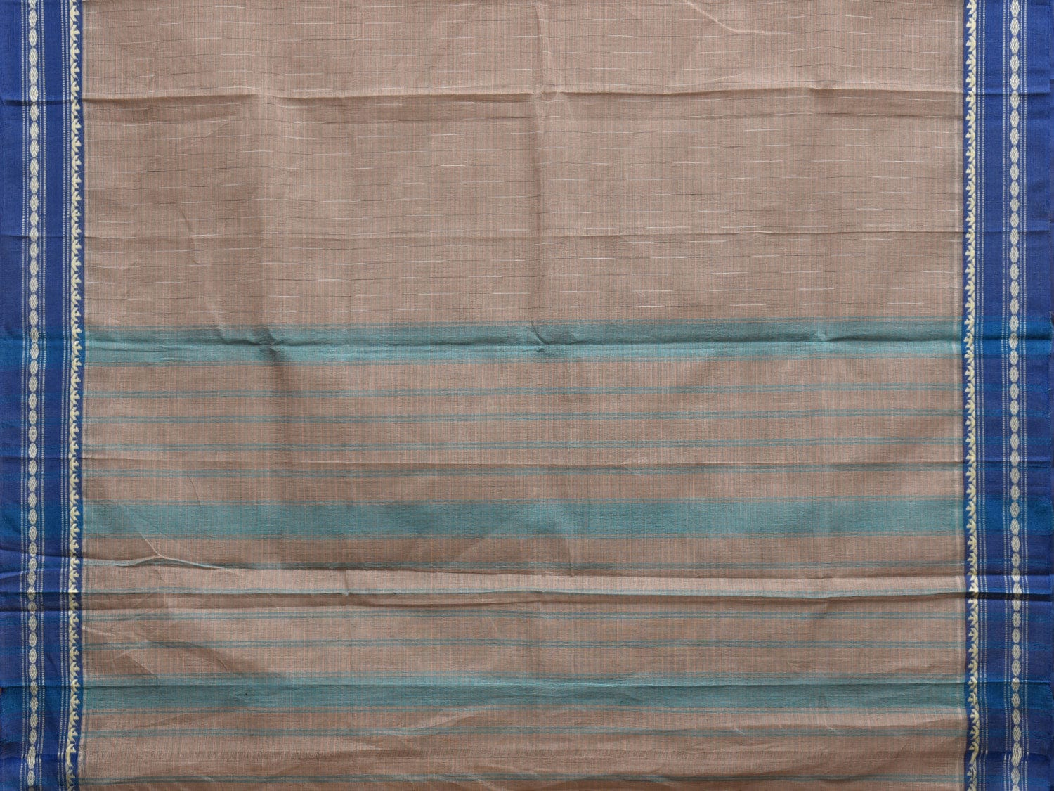 Grey Narayanpet Cotton Handloom Saree with Strips Pallu Design No Blouse np0863