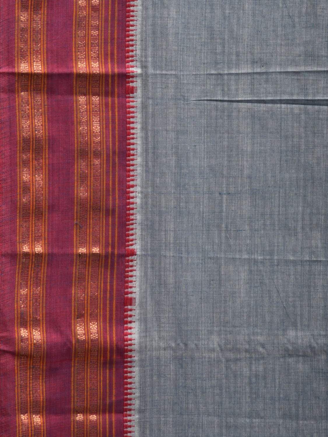 Grey Narayanpet Cotton Plain Saree with Natural Dye Colors np0503