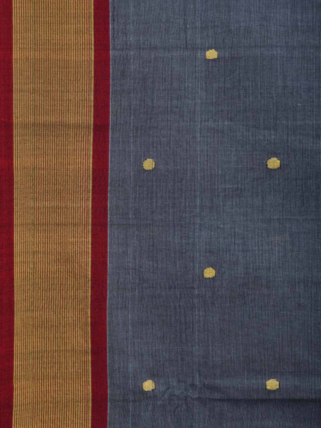 Grey Paithani Cotton Handloom Saree with Double Pallu Design p0474