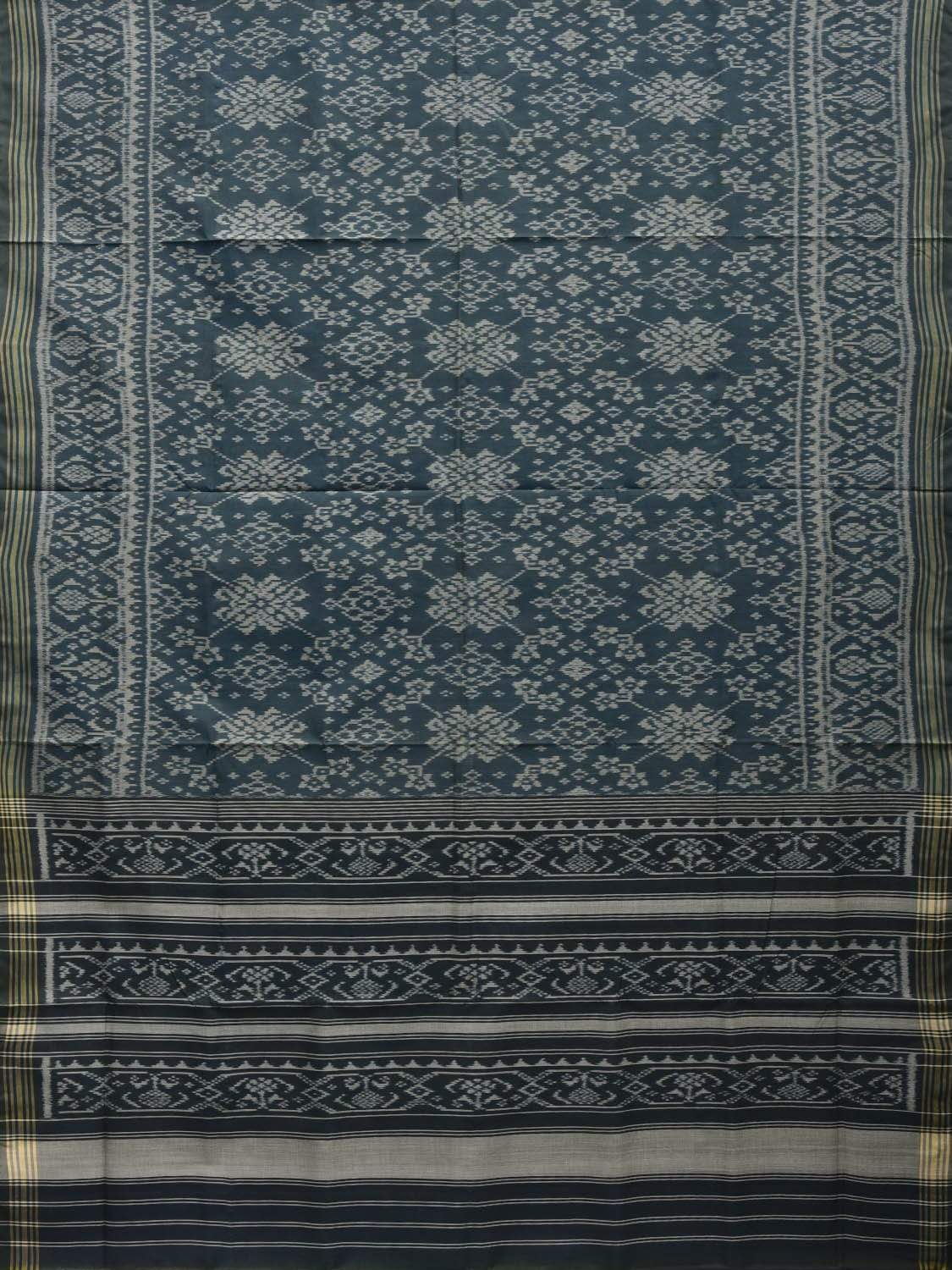 Grey Pochampally Ikat Cotton Handloom Saree with Border Design i0628