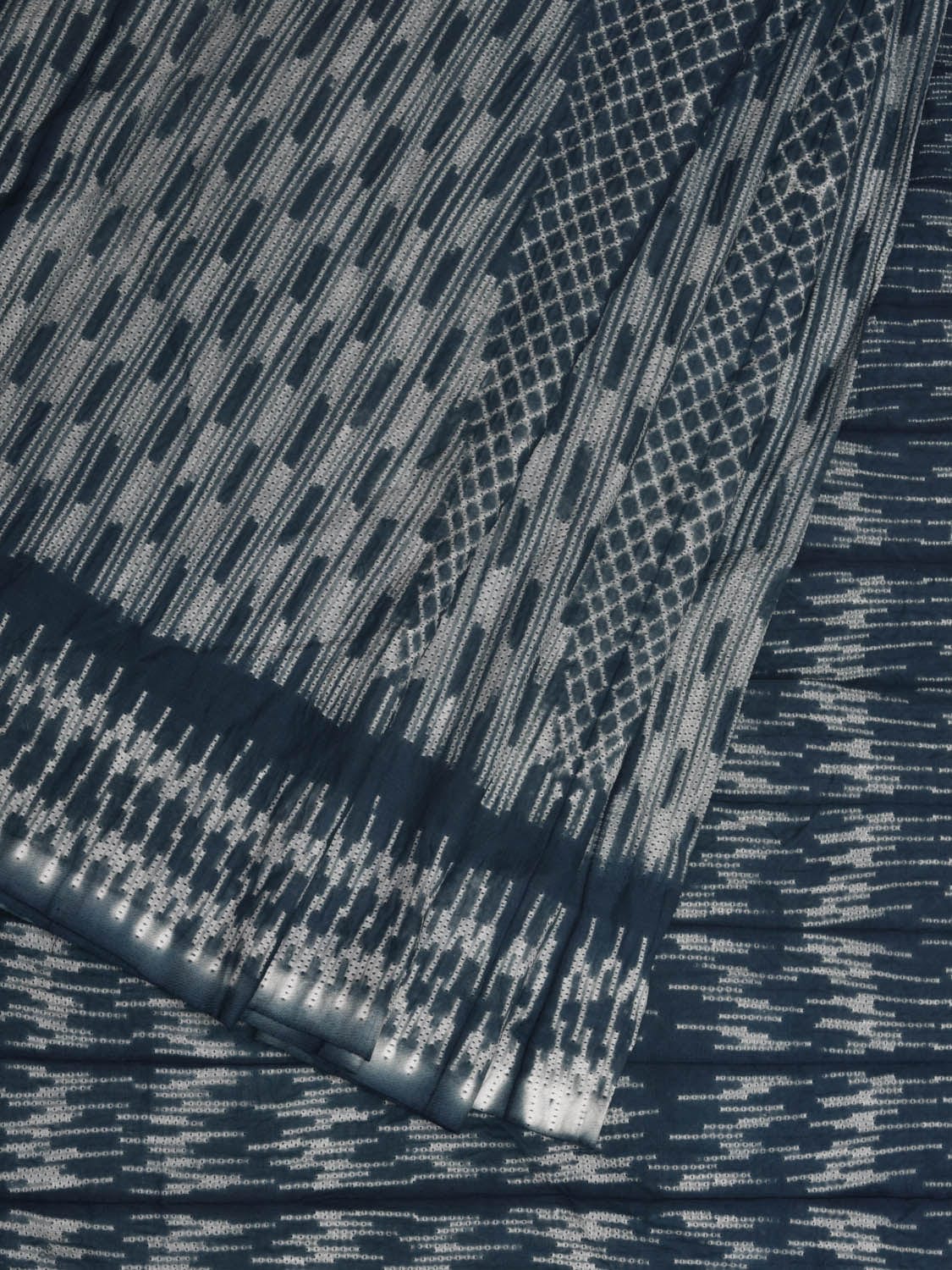 Grey Shibori Cotton Silk Saree with All Over Design o0370