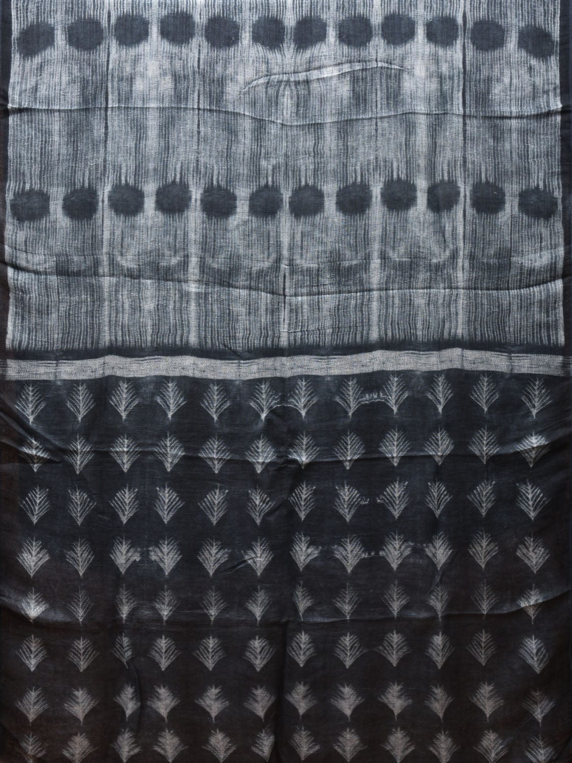 Grey Shibori Linen Saree with Body Buta and Pallu Design o0311