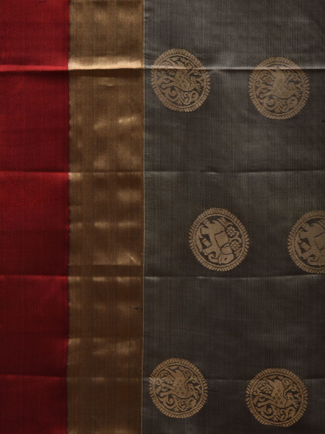 Grey Silk Handloom Saree with Kanchi Buta and Pallu Design o0295