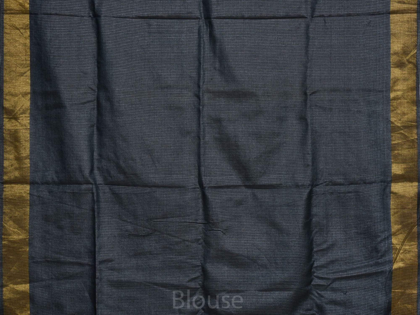 Grey Tussar Handloom Saree with Strips Pallu Design o0256