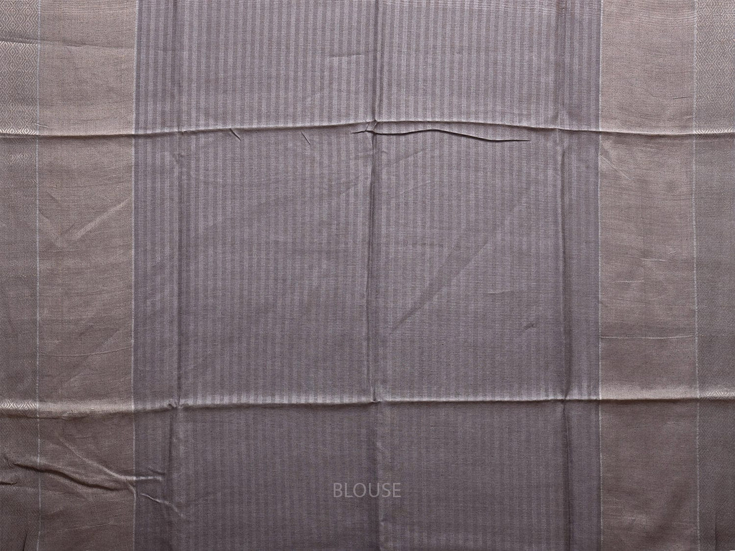 Grey Tussar Saree with Strips Body and Pallu Design o0548
