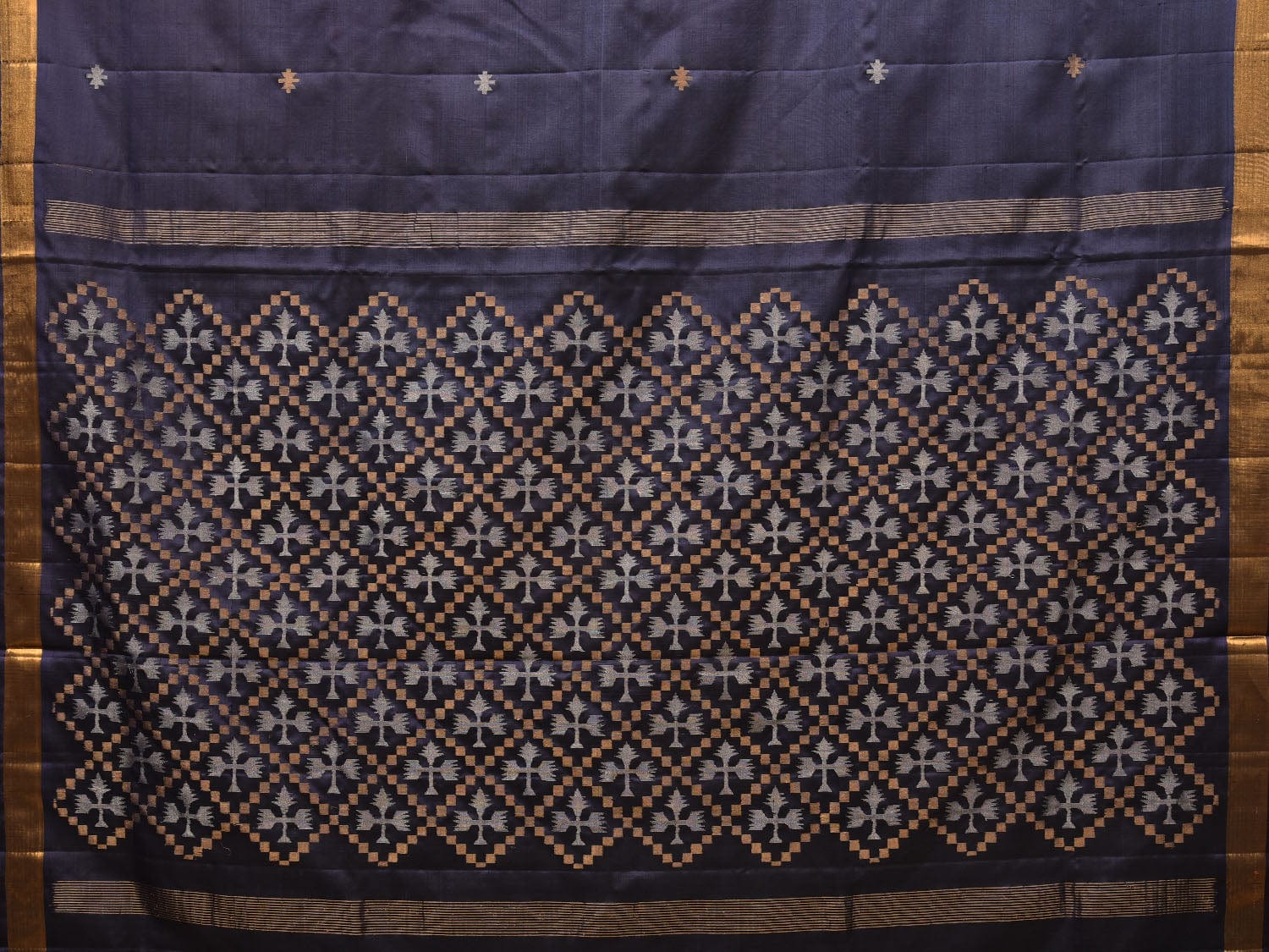 Grey Uppada Silk Handloom Saree with Jamdani Pallu Design u1994