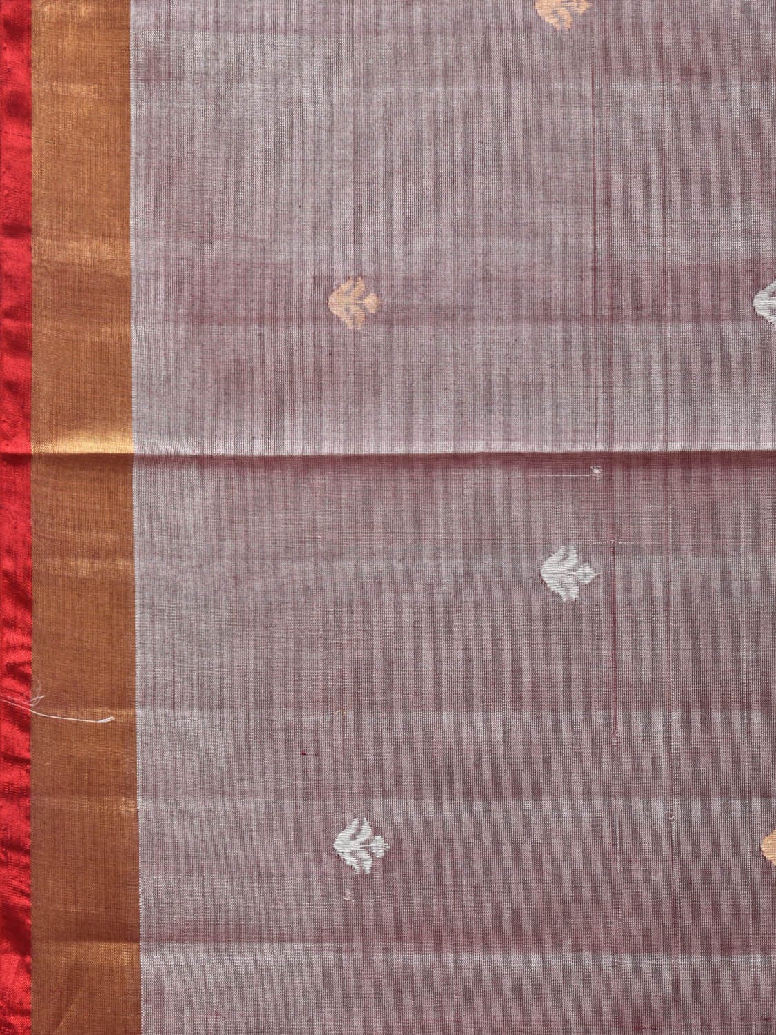 Grey Uppada Tussar Cotton Handloom Saree with Floral Pallu Design u2158