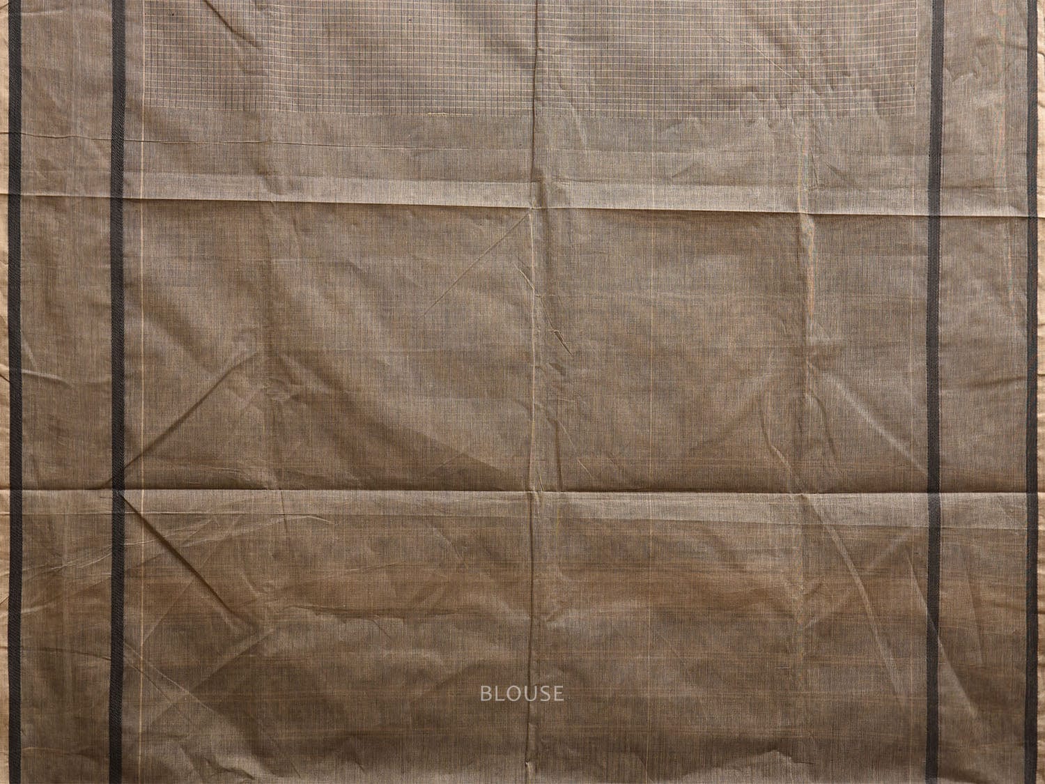 Grey Venkatagiri Cotton Saree with Checks and Strips Pallu Design v0116