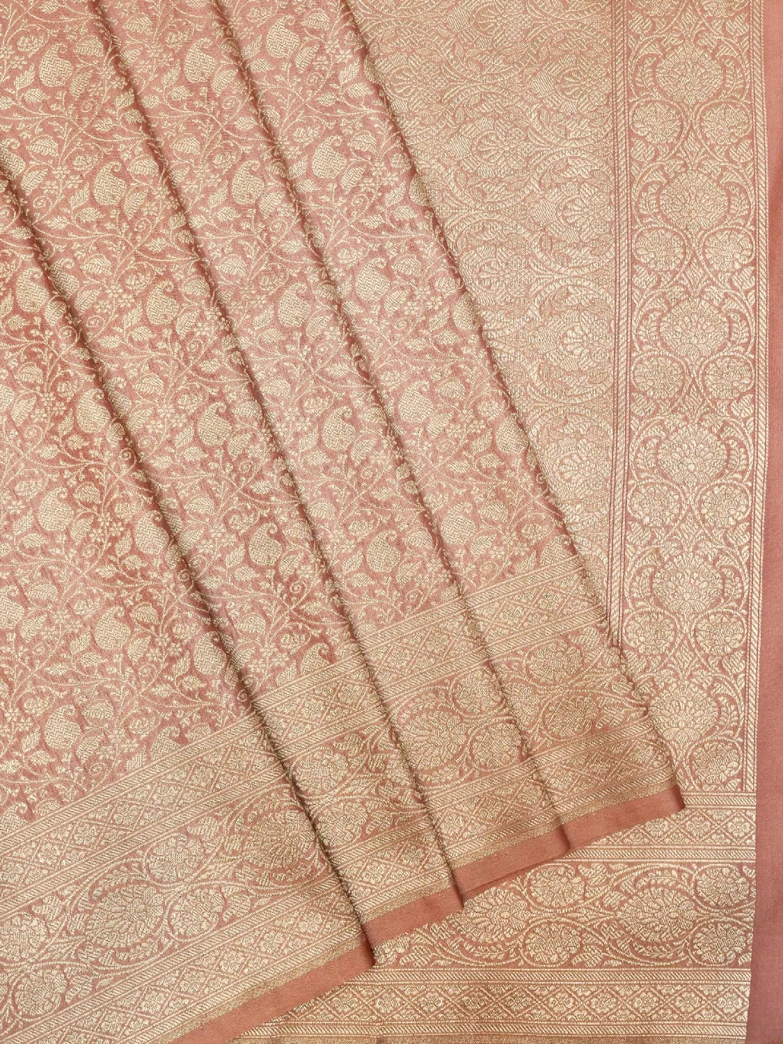 Deep Dusty Rose Katan Silk Saree with Intricate Zari Jaal DSK0038