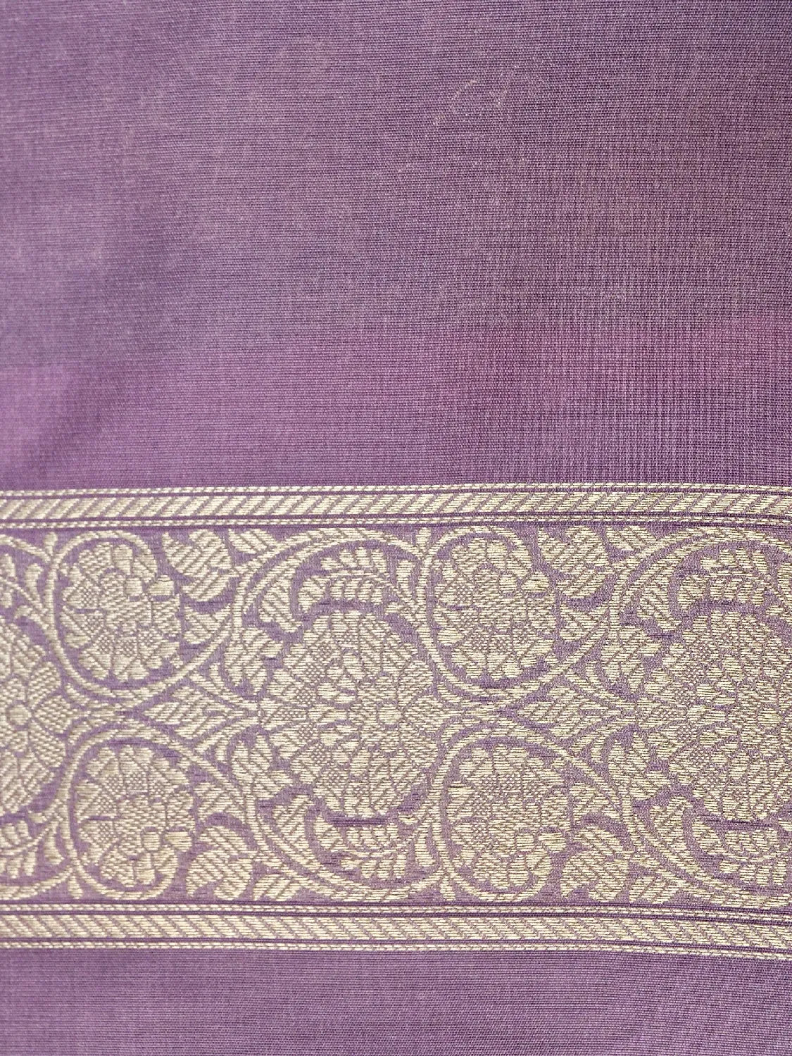 Muted Lavender Katan Silk Saree with Intricate Zari Weave DSK0039