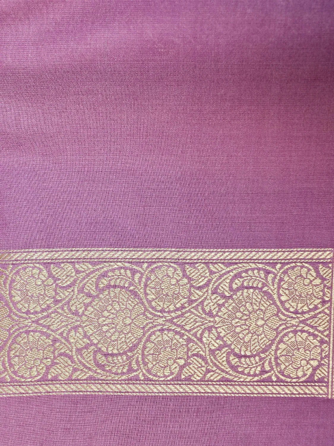 Vibrant Lavender Banarasi Katan Silk Saree with Luxurious All-Over Gold Brocade DSK0041