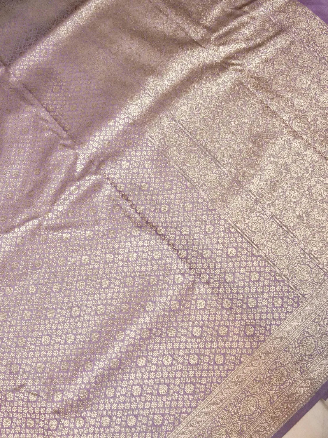 Lavender Banarasi Katan Silk Saree with Antique Gold Zari Weave DSK0046