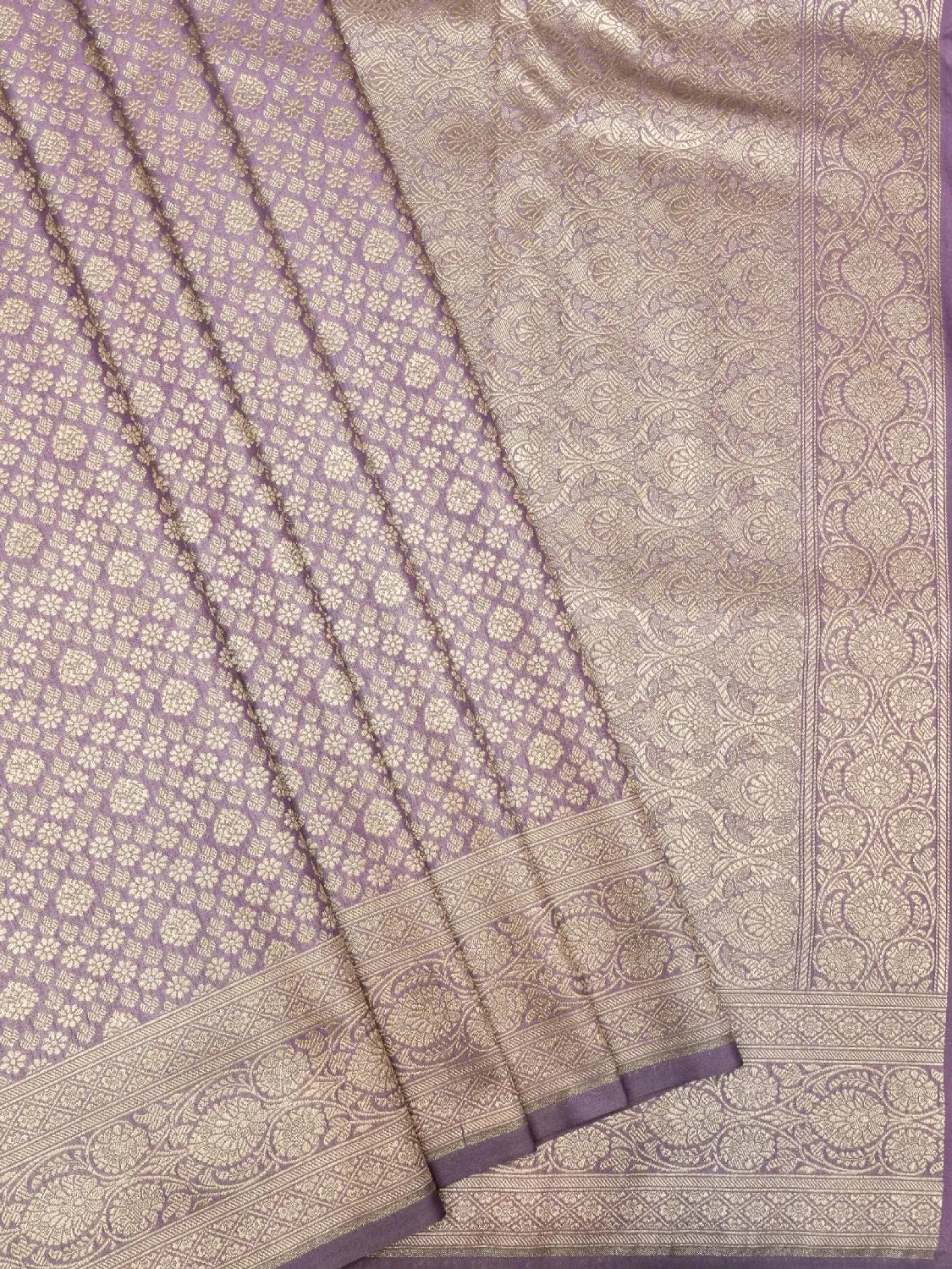 Lavender Banarasi Katan Silk Saree with Antique Gold Zari Weave DSK0046