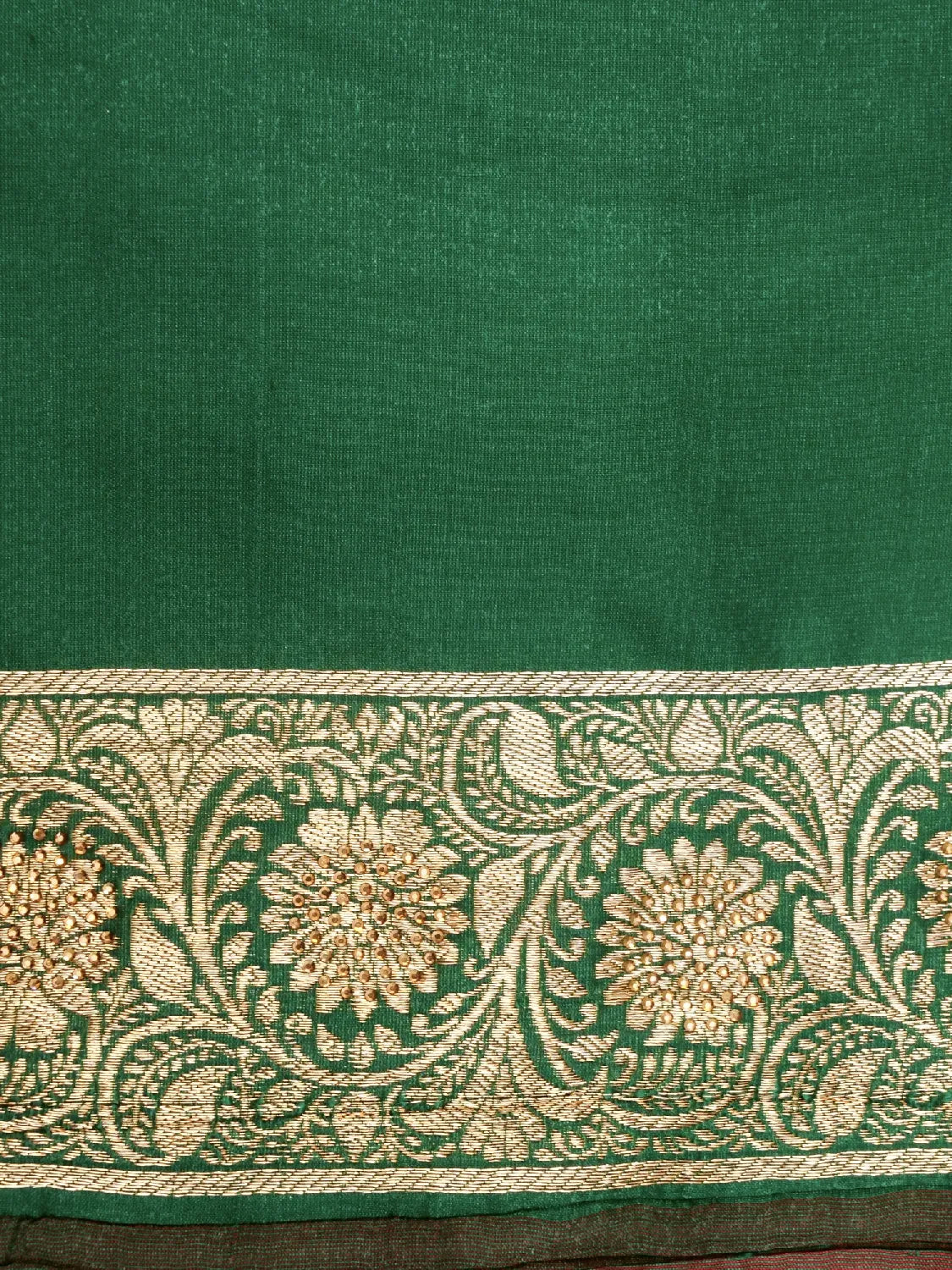 Majestic Wine Purple & Emerald Green Katan Silk Saree with Heavy Gold Zari Weave DSK0013
