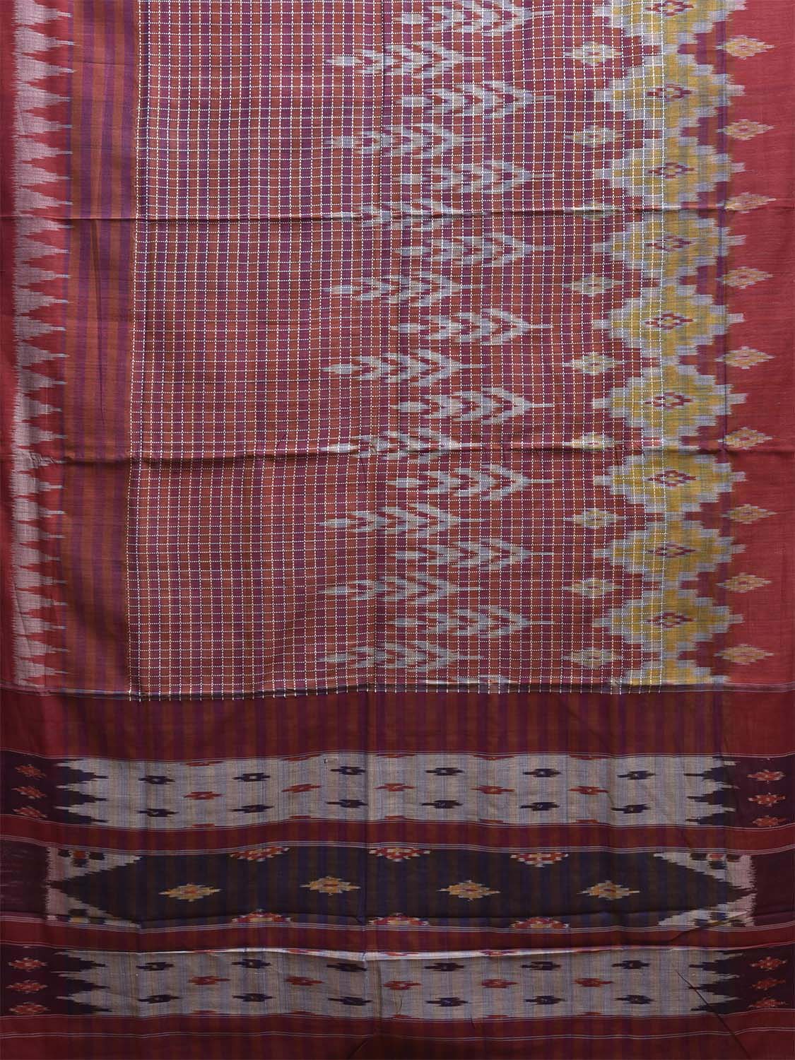 Multicolor Pochampally Ikat Cotton Handloom Saree with Checks Design No Blouse i0918