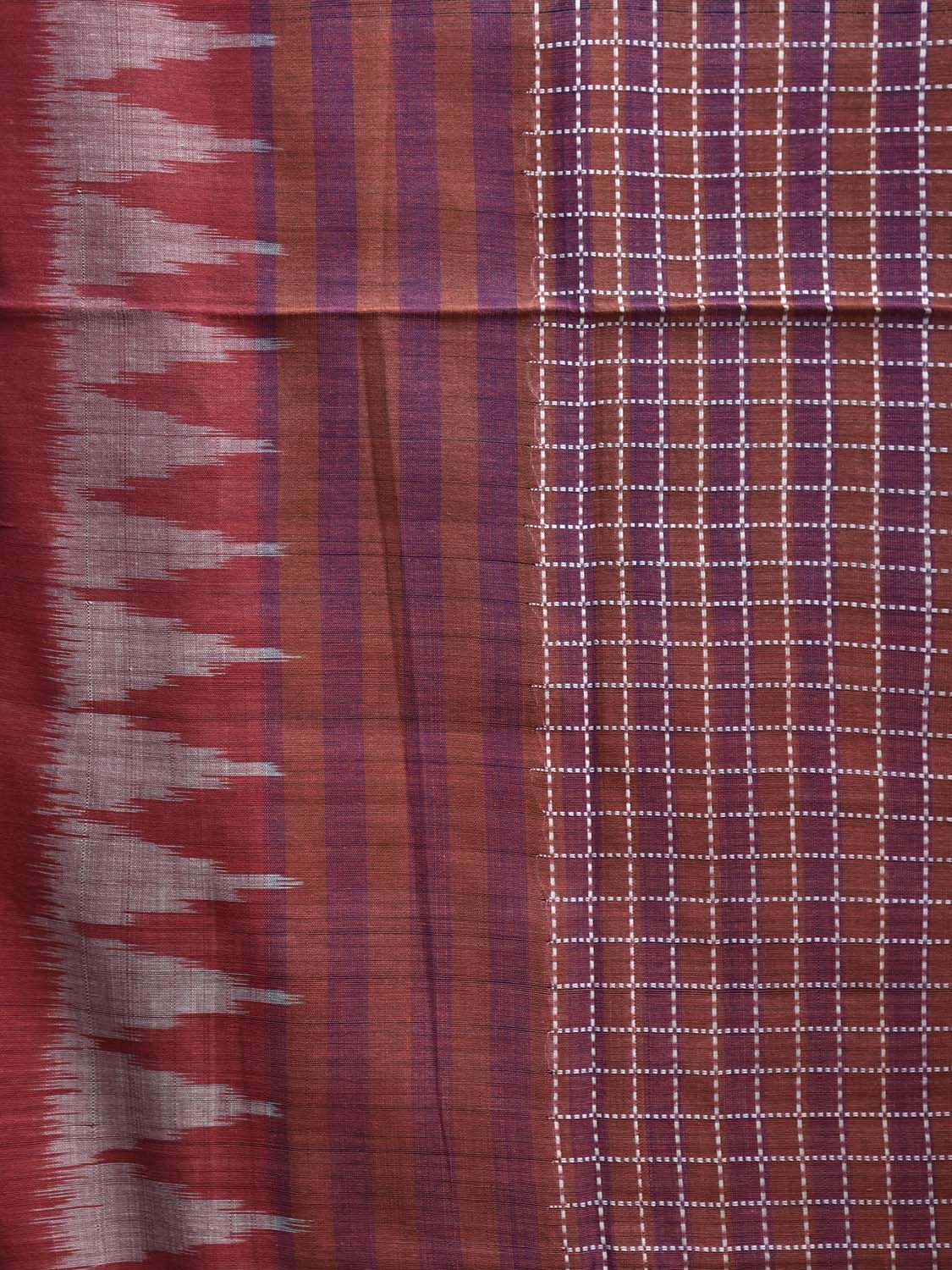 Multicolor Pochampally Ikat Cotton Handloom Saree with Checks Design No Blouse i0918