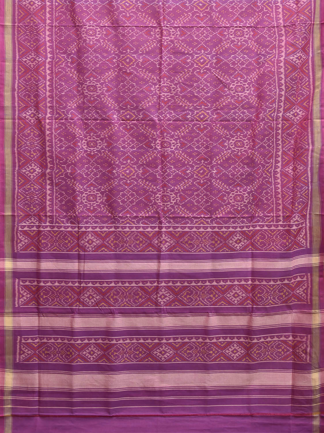 Purple Ikat Cotton Handloom Saree with All Over Grill Design i0928