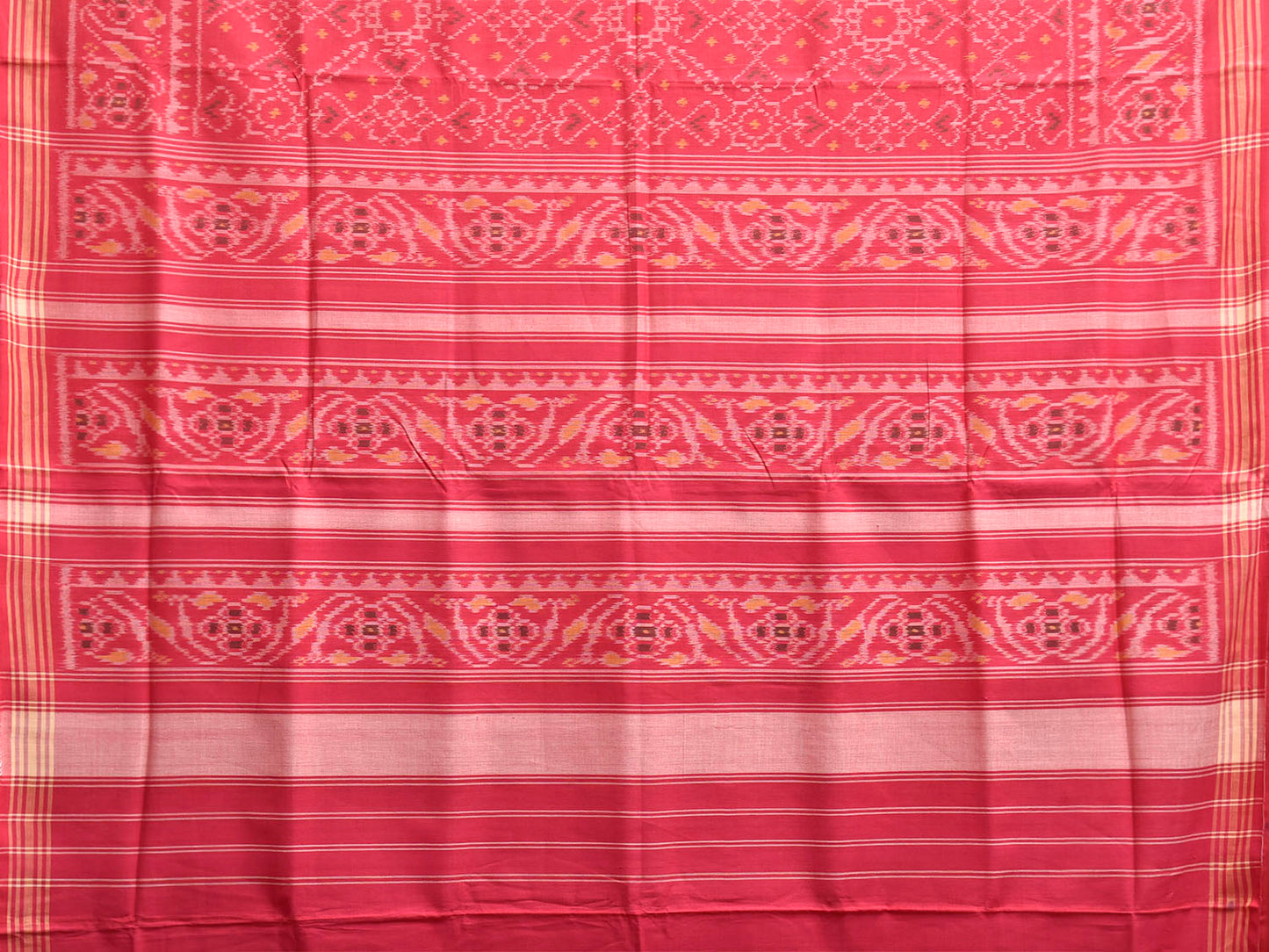 Pink Ikat Cotton Handloom Saree with All Over Grill Design i0947