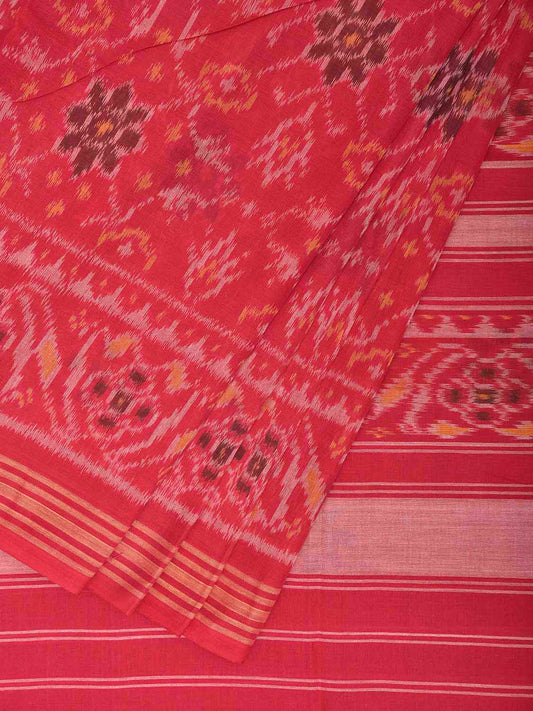Pink Ikat Cotton Handloom Saree with All Over Circles Design i0949