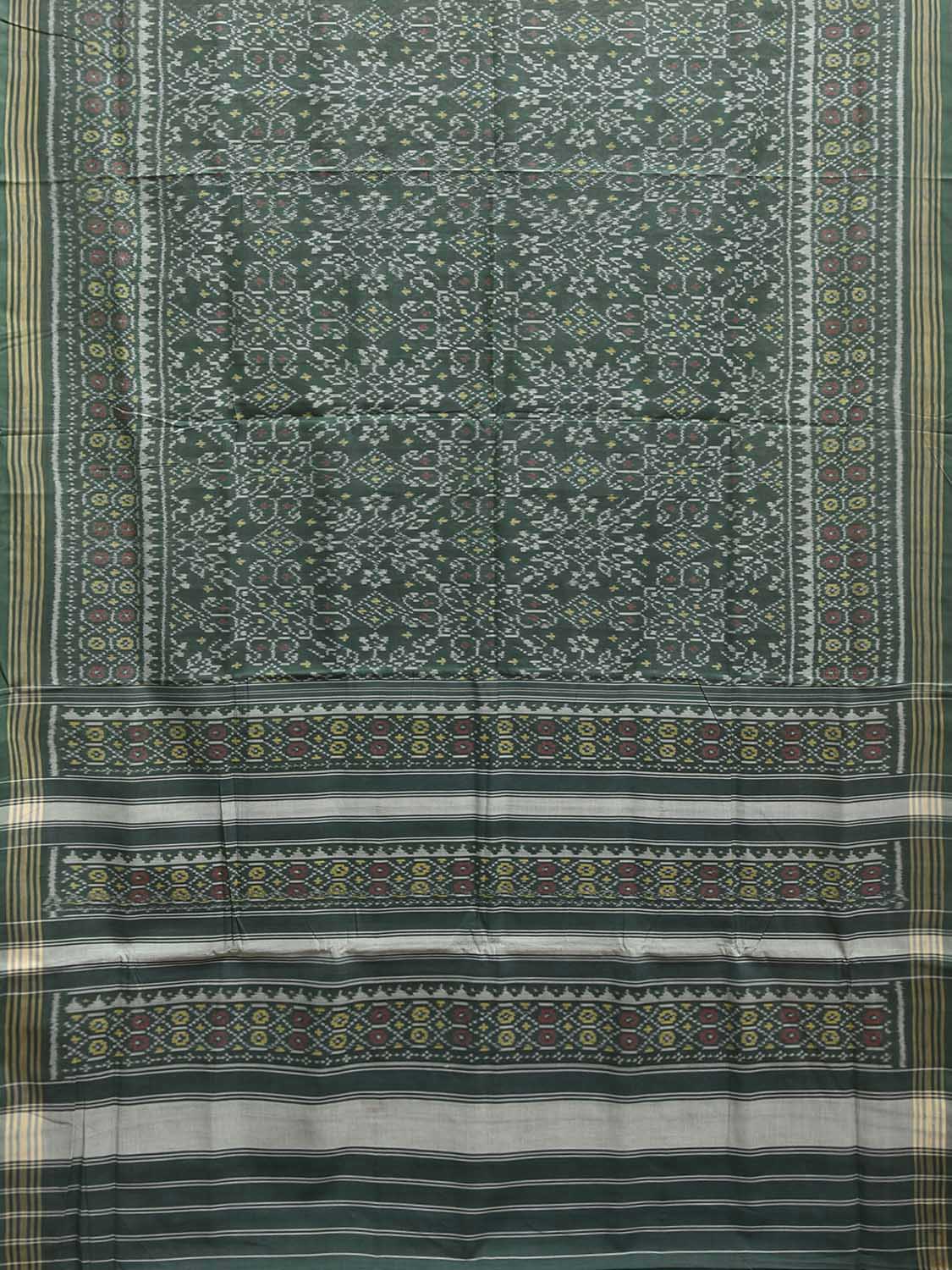 Green Ikat Cotton Handloom Saree with All Over Design i0959