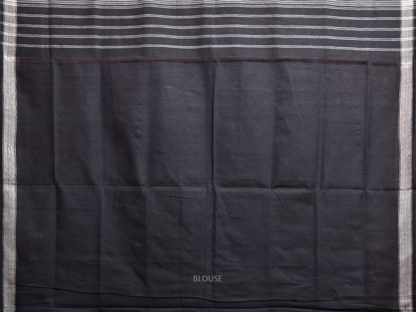 Black Ikat Cotton Handloom Saree with Grill and Buta Design i0966