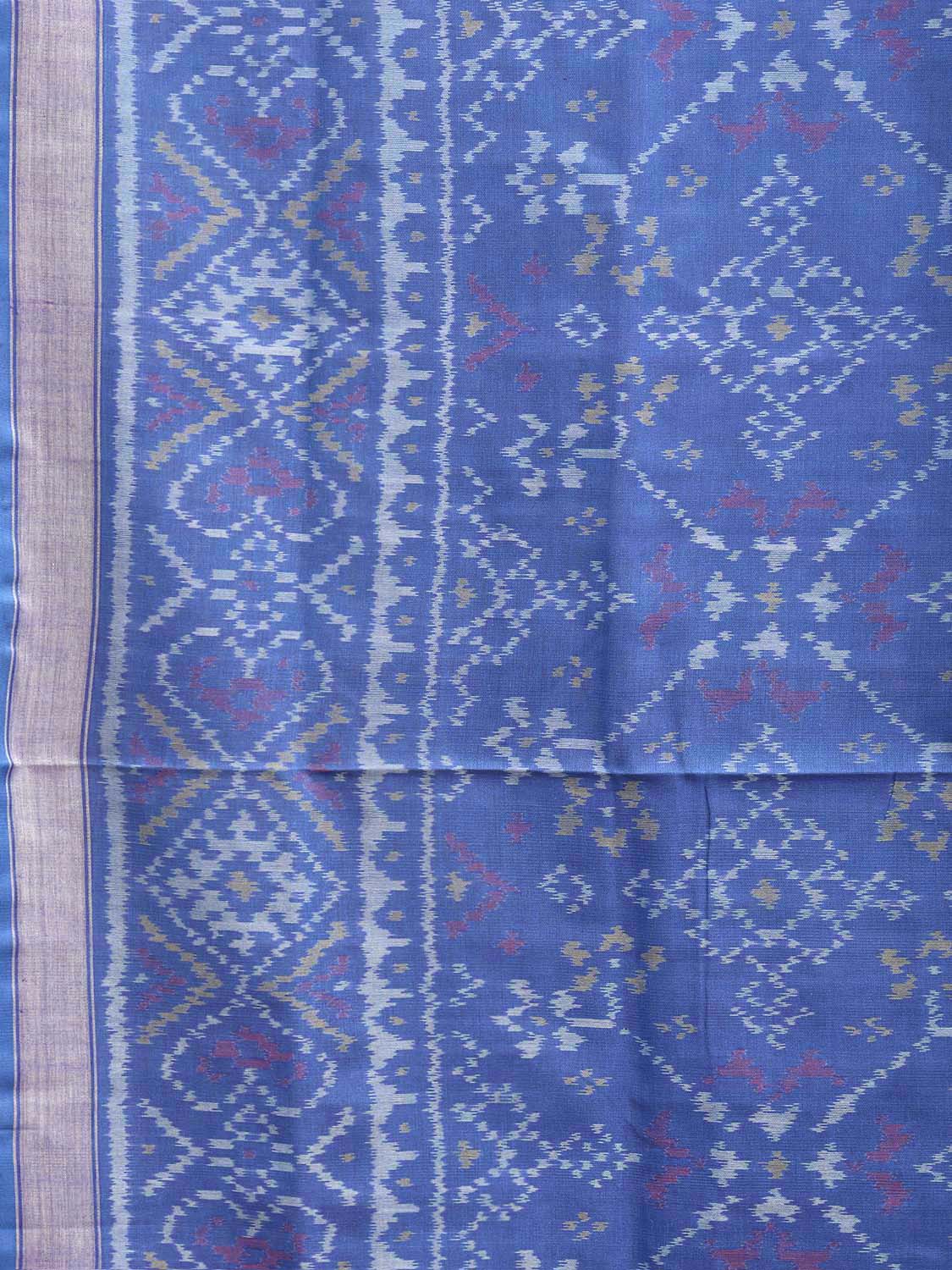 Blue Ikat Cotton Handloom Saree with All Over Grill Design i0987