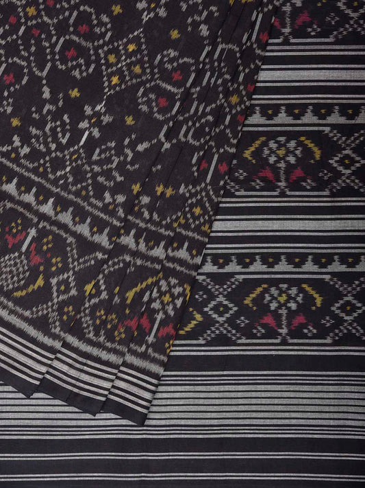 Black Ikat Cotton Handloom Saree with All Over Design i0989
