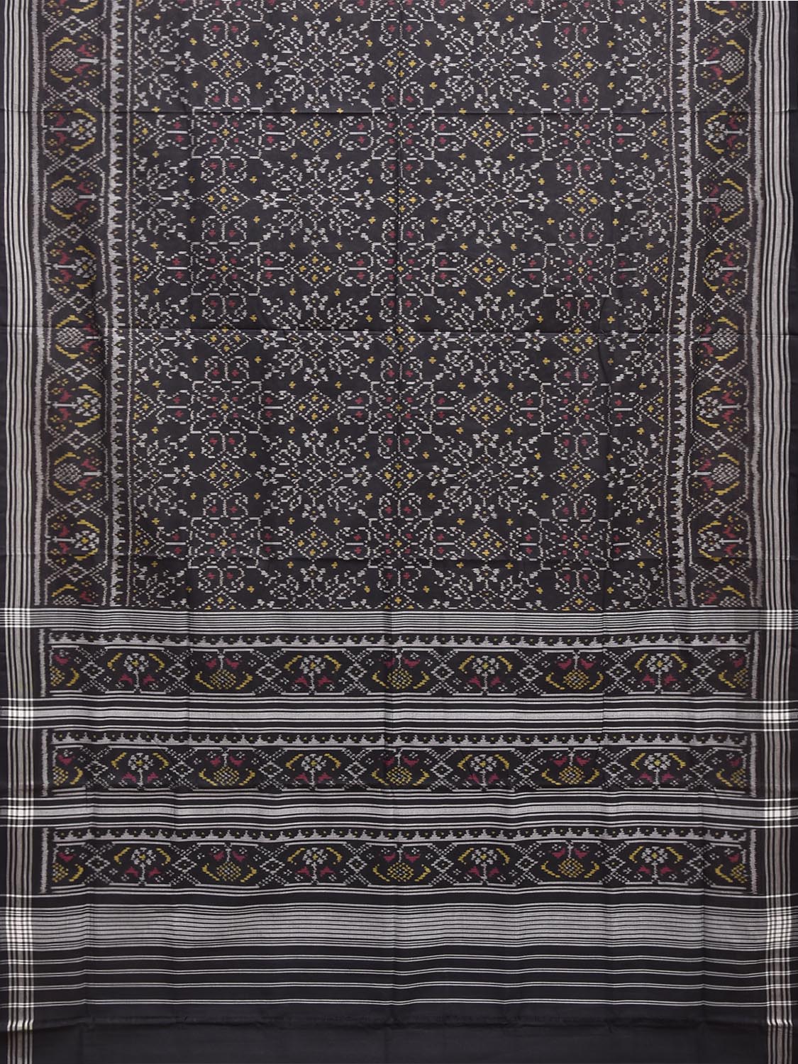 Black Ikat Cotton Handloom Saree with All Over Design i0989