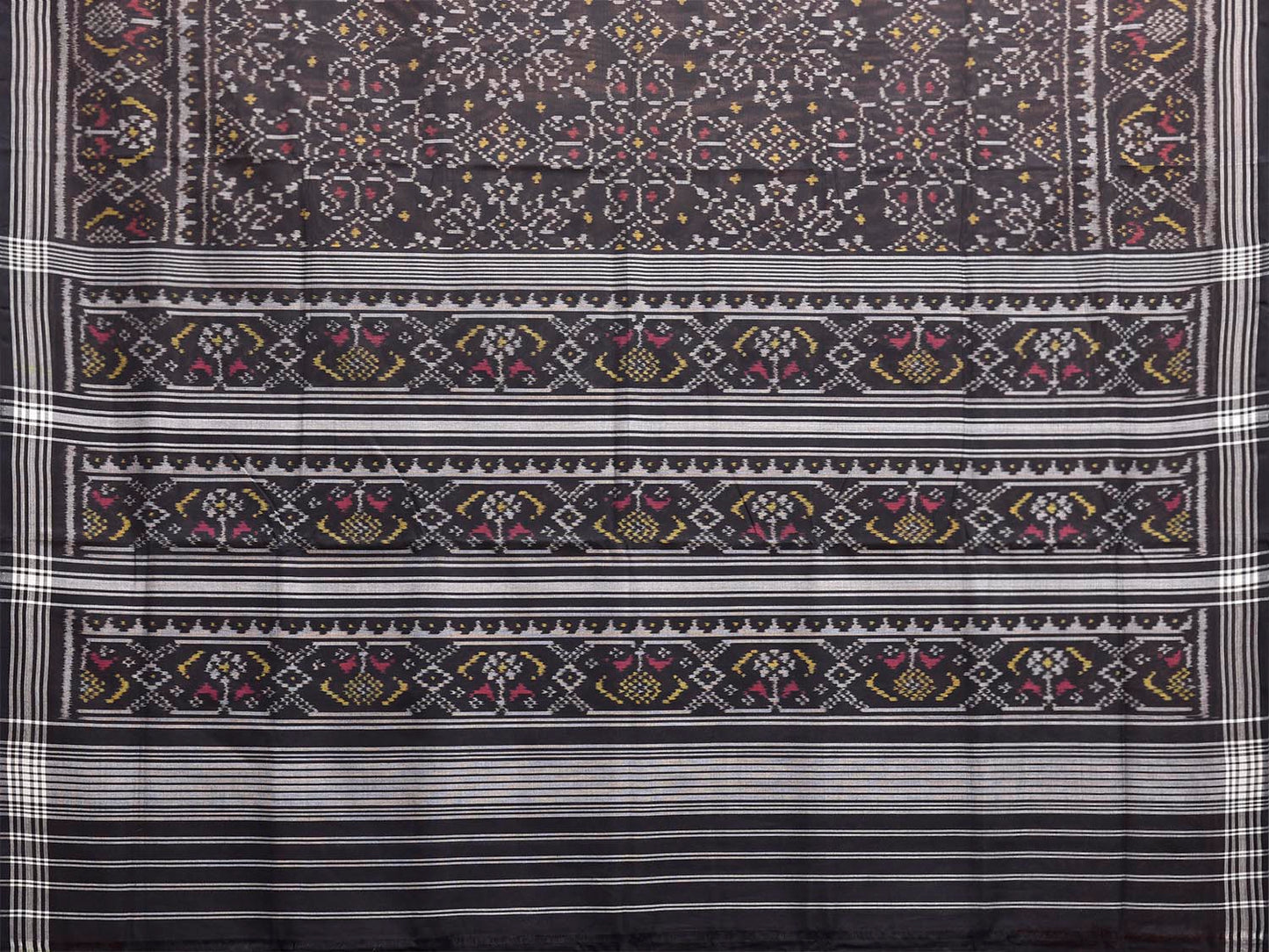 Black Ikat Cotton Handloom Saree with All Over Design i0989