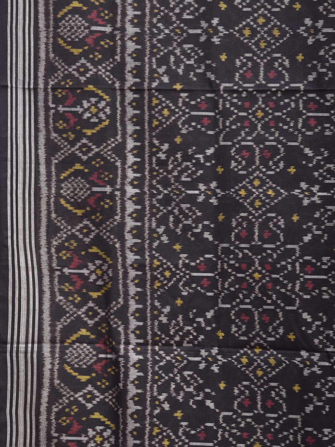 Black Ikat Cotton Handloom Saree with All Over Design i0989