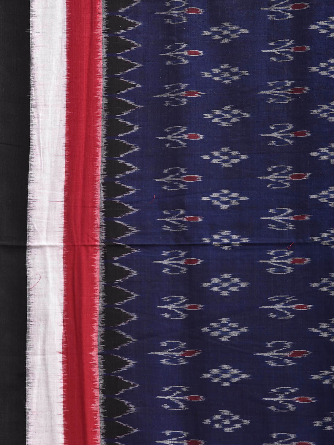 Navy and Black Ikat Cotton Handloom Saree with Body Buta and Pallu Design No Blouse i0990