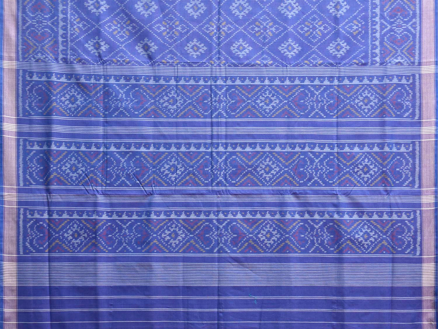 Blue Ikat Cotton Handloom Saree with Grill All Over Design i0996