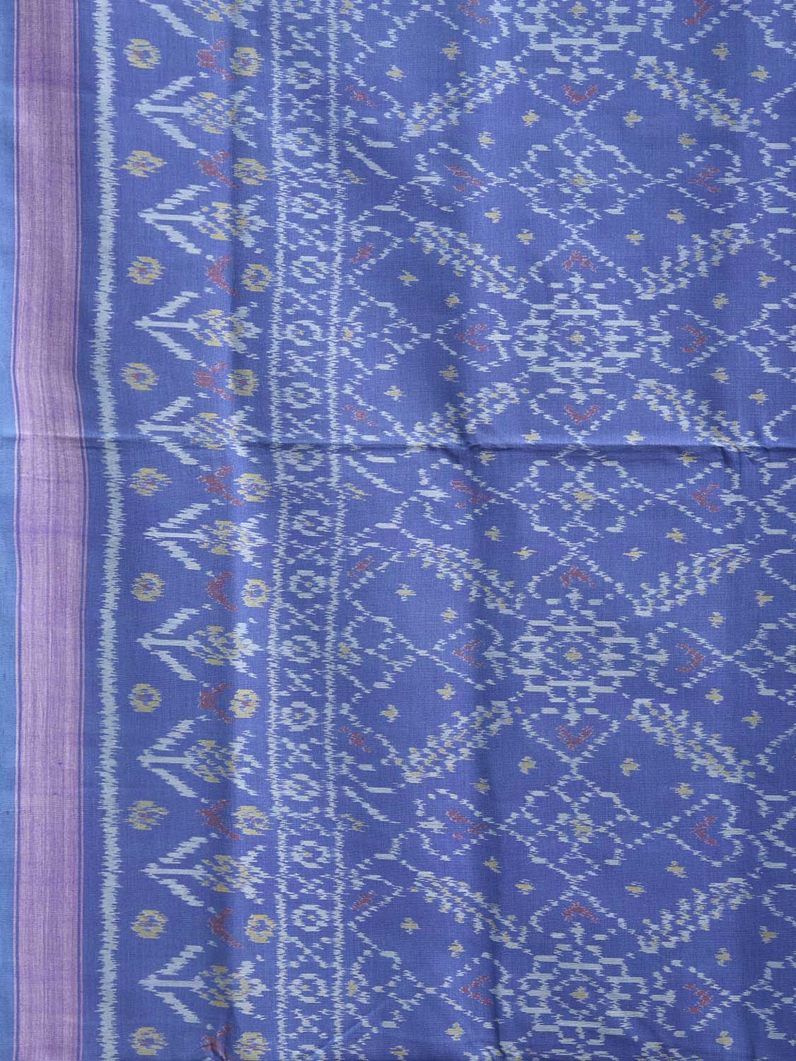 Blue Ikat Cotton Handloom Saree with Grill All Over Design i0998