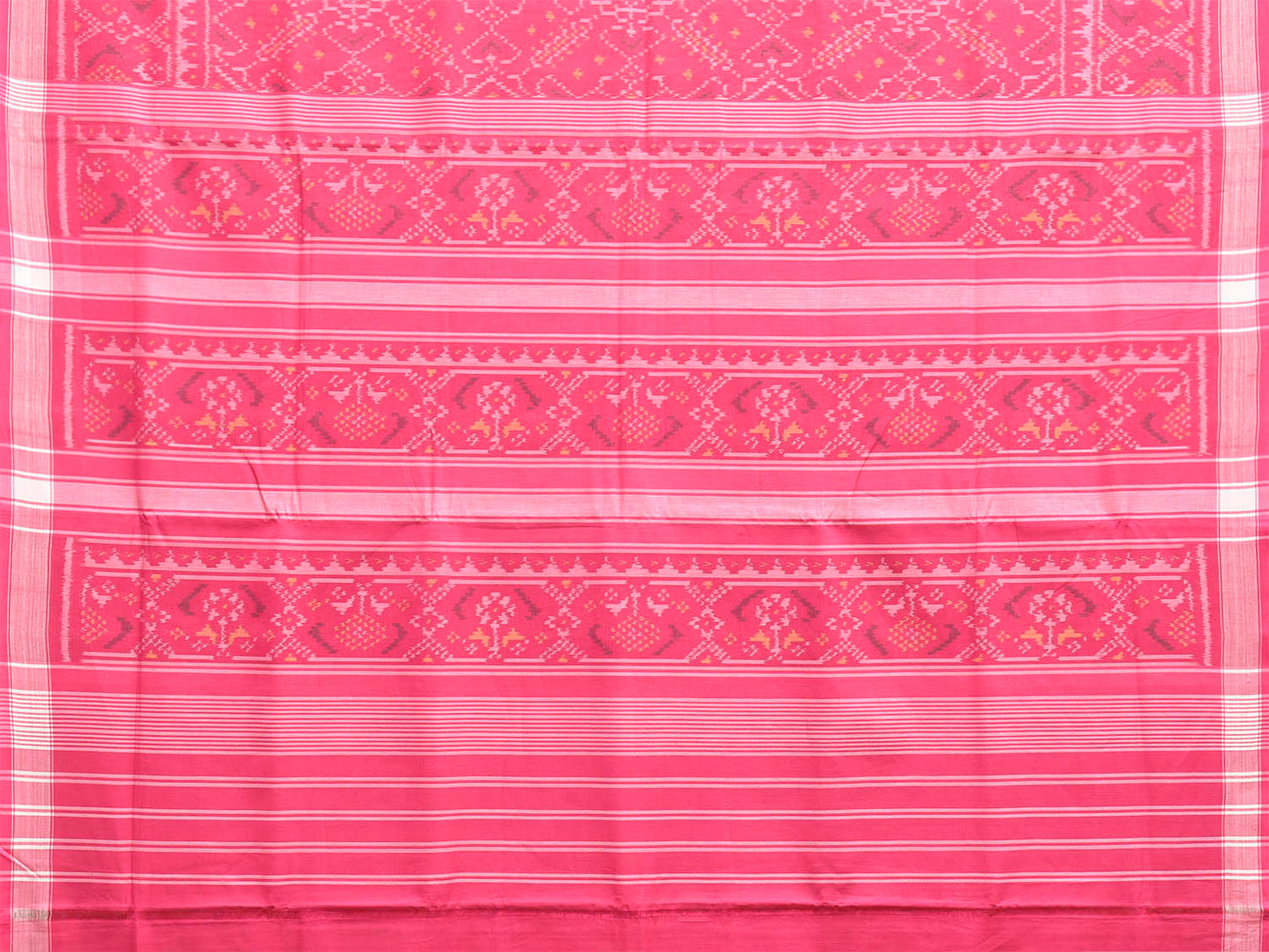 Pink Ikat Cotton Handloom Saree with All Over Grill Design i1009