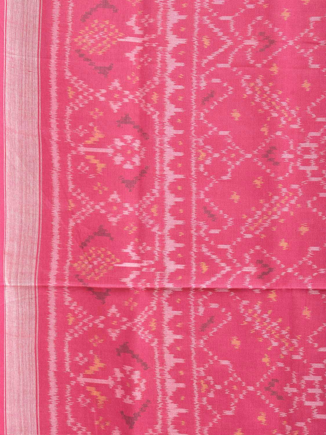 Pink Ikat Cotton Handloom Saree with All Over Grill Design i1009