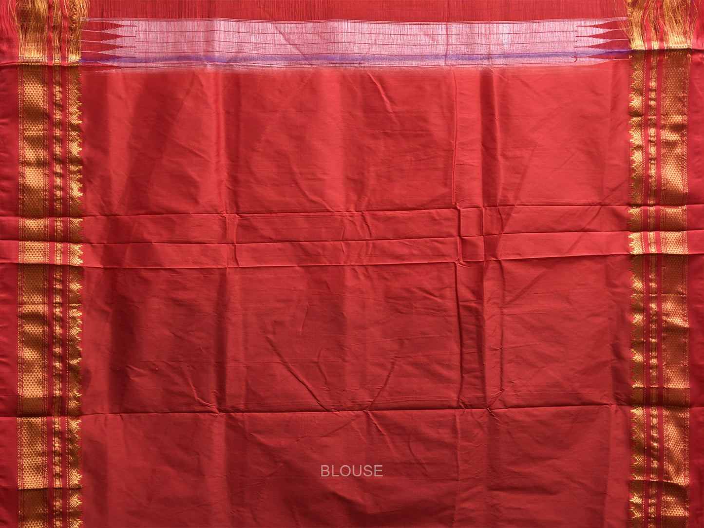 Blue and Red ilkal Viscose Silk Saree with Checks and Contrast Teni Tope Kammi Pallu Design il0019