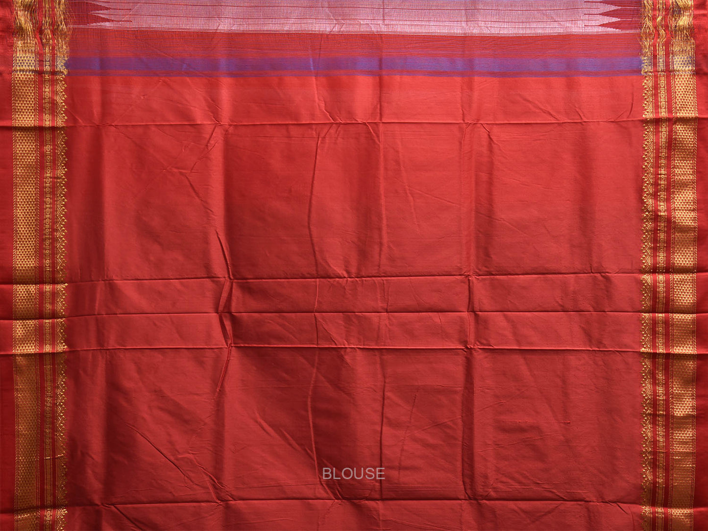 Blue and Red ilkal Viscose Silk Saree with Checks and Contrast Teni Tope Kammi Pallu Design il0021