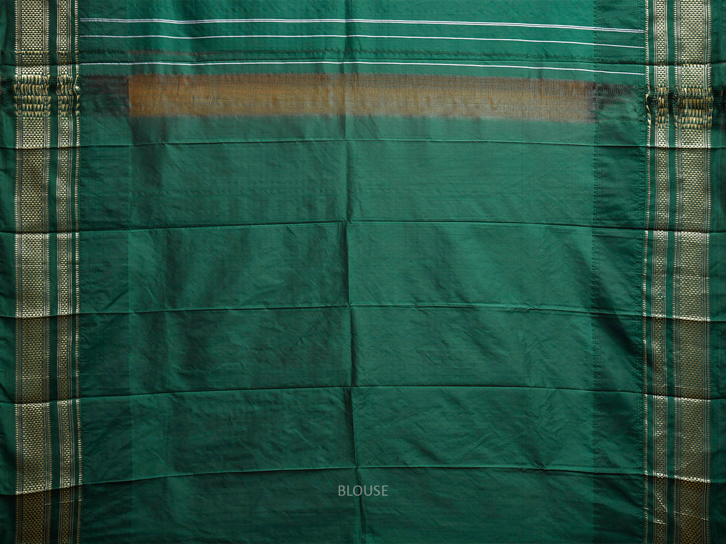 Orange and Green ilkal Viscose Saree with Checks and Big Temple Border Design il0044